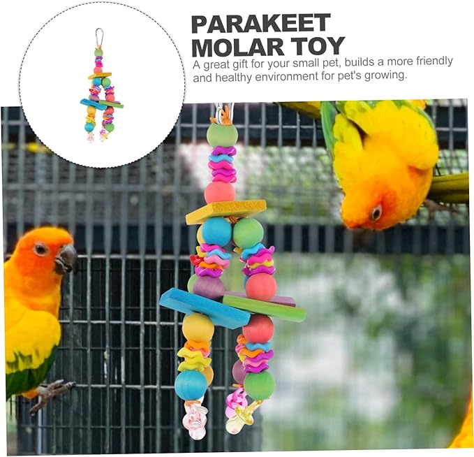 TOYANDONA Parrot Chew Toy for Medium and Small Birds Molar Toy Sturdy Non-Toxic Material for Cockatiels and Parakeets Bird Cage Accessory