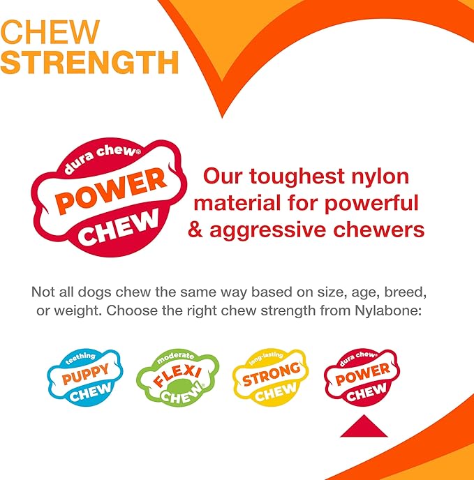 Nylabone Big Chew Monster Bone Power Chew Toy for Large Dogs, Durable Dog Toys for Aggressive Chewers, Destroy Proof Chew Toys To Keep Them Busy, Chicken Flavor, XX-Large, 50++ lbs, 1 Count
