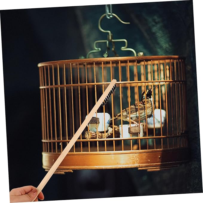 Happyyami Handle Bird Cage Cleaning Brush Cleaner for Pet Cages Lightweight Design Storage for Poop Removal and Easy Maintenance