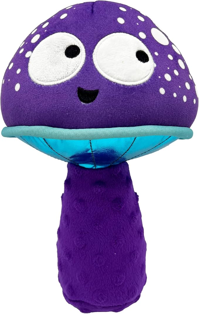 Huxley & Kent for Dogs | Mellow Mushroom (Large) | Funny Dog Toy | Power Plush Dog Toy with Squeaker | Dog Gift | Fun, Durable | H&K Squeaky Dog Toy
