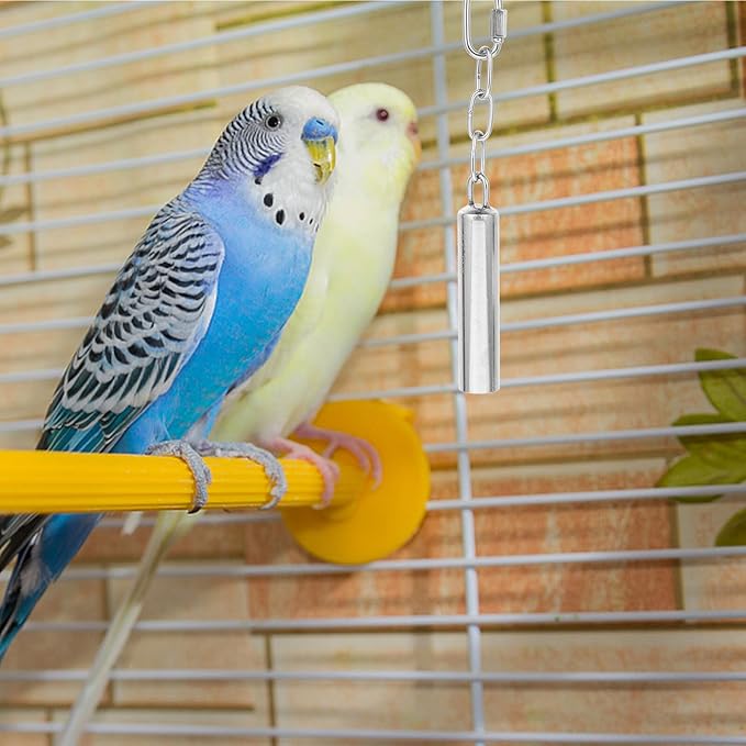 Hemobllo Hand Shaking Bell Parrot with Stainless Steel Bell for Birdcage Hanging Squirrel and African Grey Chewing for Cage Activity and Play