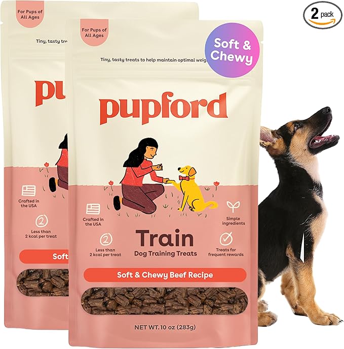 Pupford Soft & Chewy Training Treats for Dogs & Puppies (Beef, 10 oz, 2 Pack)