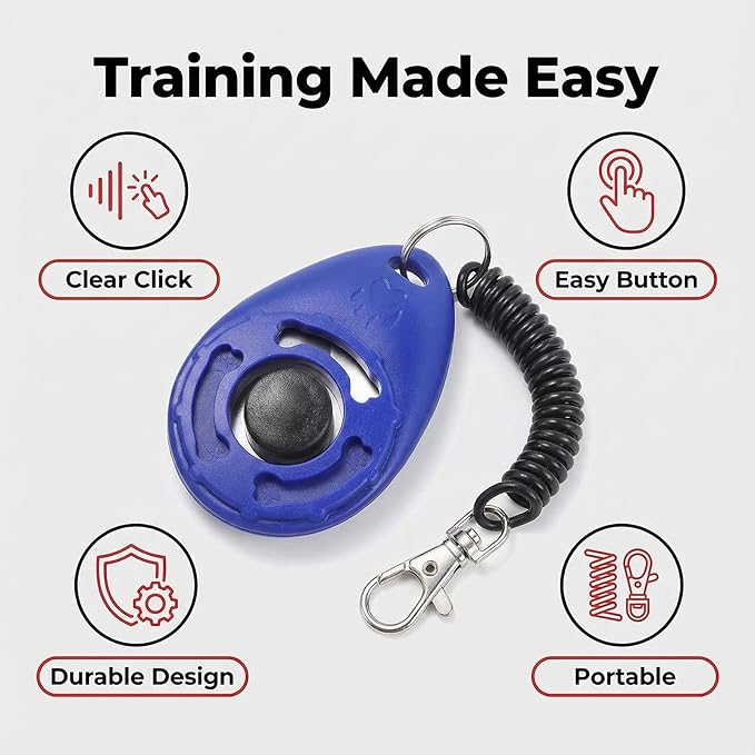 Dog Training Clicker with Wrist Strap Durable Lightweight Easy to Use, 9-Pack Pet Training Clickers for Cats Puppy Birds Horses. Perfect for Behavioral Training
