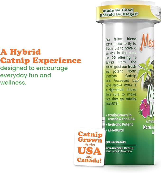 Meowijuana Meowi-Waui Bundle | King Size Catnip Rollies and Meowi-Waui | Hand Harvested and Rolled Dried High Potency Catnip | Grown in North America