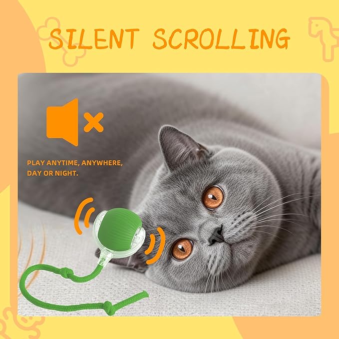 Tiny Fetch Dog Toy, Tiny Fetch Motion Dog Toy with Smart Motion Sensor, Smart Chase Pet Toy Ball for Dogs and Cats, Fun Gifts for People Who Love Cats (Yellow)