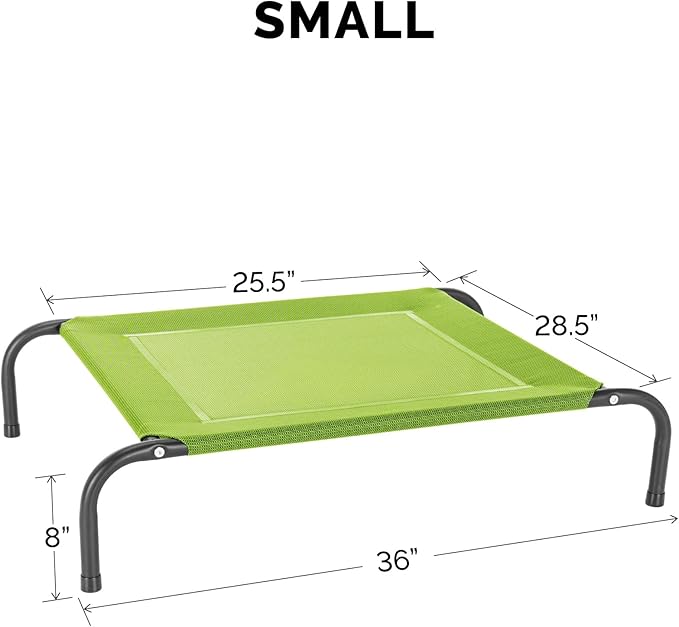 Furhaven Elevated Pet Cots - Cooling & Breathable Nylon Mesh Hammock for Small Dogs & Cats/Easy-to-Assemble/Durable and Reinforced/Perfect for Rest & Relaxation Outdoors - Gecko Green, Small