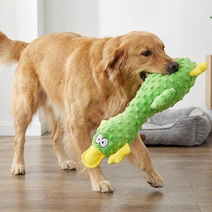 Calming Duck for Dogs, Interactive Squeaky Dog Chew Toy with Built-in Squeaker, Stuffed Duck Dog Squeaky Toy to Keep Them Busy for Small, Medium & Large Dogs Cats