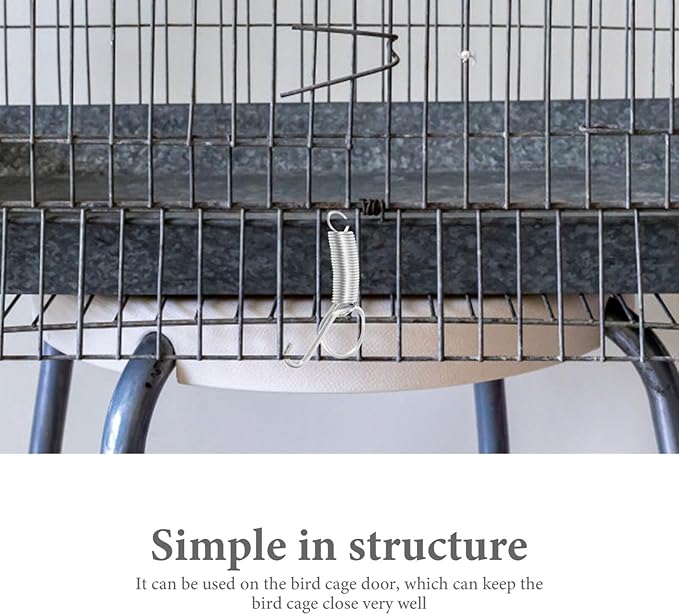 Mipcase Pet Cage Accessory 10pcs Rabbit Cage Spring Hooks Door Hanger Galvanized for Durability