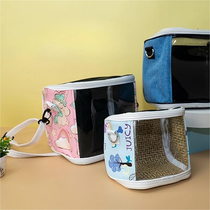 Portable Pet Bird Cage - Breathable and Detachable Travel Bag for Parrots, Hamsters, and Guinea Pigs(Blue)