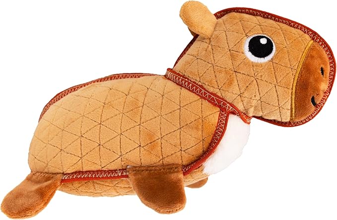 Outward Hound Xtreme Seamz Dog Toy, Reinforced Seams & Multiple Stitching, Durable Plush with Squeakers, Capybara, 12”