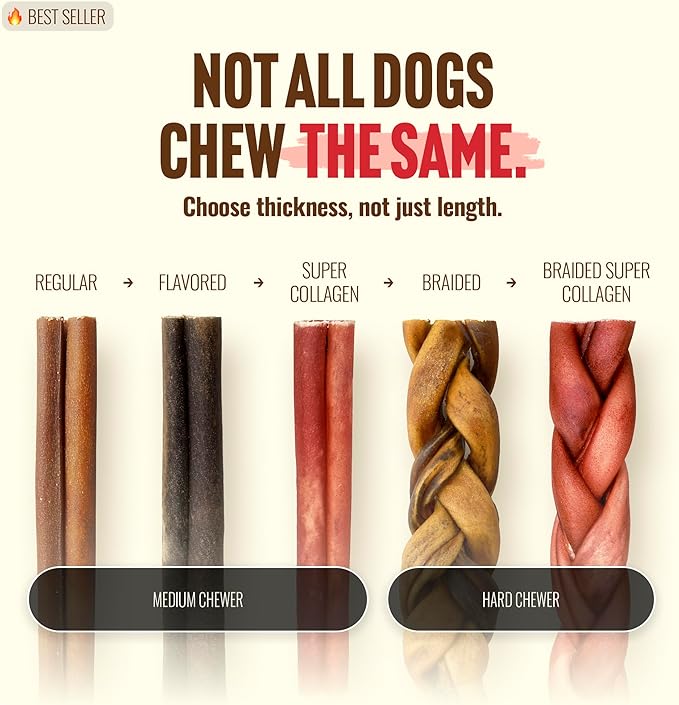 Natural Farm Peanut Butter Flavor Collagen Sticks for Dogs (12 Inch, 12 Count), Long-Lasting Beef Collagen Sticks, Rawhide Alternative Chews with Chondroitin & Glucosamine, Low-Fat Dental Treats