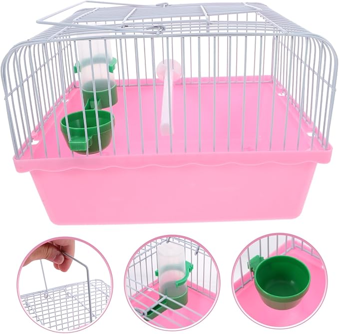 Toddmomy Spacious Portable Bird Carrier Cage Perch Food Box and Waterer Lightweight Travel Cage for Parrots and Pets for Outings and Easy Storage