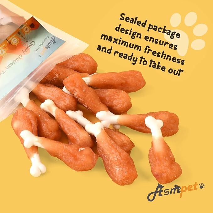 Dog Treats Chews Rawhide Free Real Chicken Calcium Bone Snacks, Teeth Clean Breath Fresh Dog Training Treats