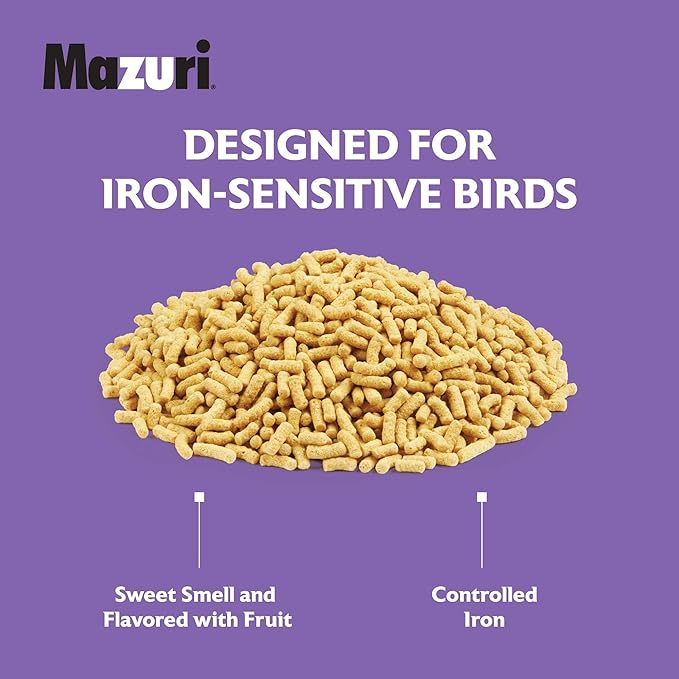 Mazuri | Softbill Diet for Iron-Sensitive Birds | 2 Pound (2 LB) Bag
