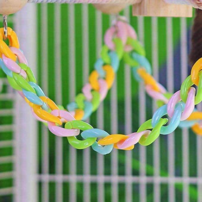 Bird Cage Swing | Small Pet Cage Wooden Swing Toy | Gerbil Exercise Climbing Toy,for Ferret Hamster Guinea Small Animal Gerbil Hedgehog Parakeet Cockatiel Conure