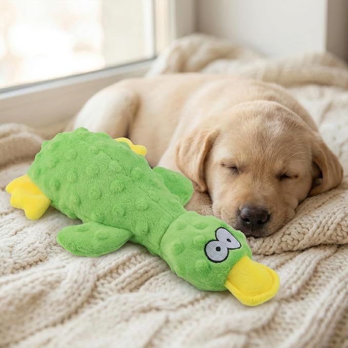 Calming Duck for Dogs, Interactive Squeaky Dog Chew Toy with Built-in Squeaker, Stuffed Duck Dog Squeaky Toy to Keep Them Busy for Small, Medium & Large Dogs Cats