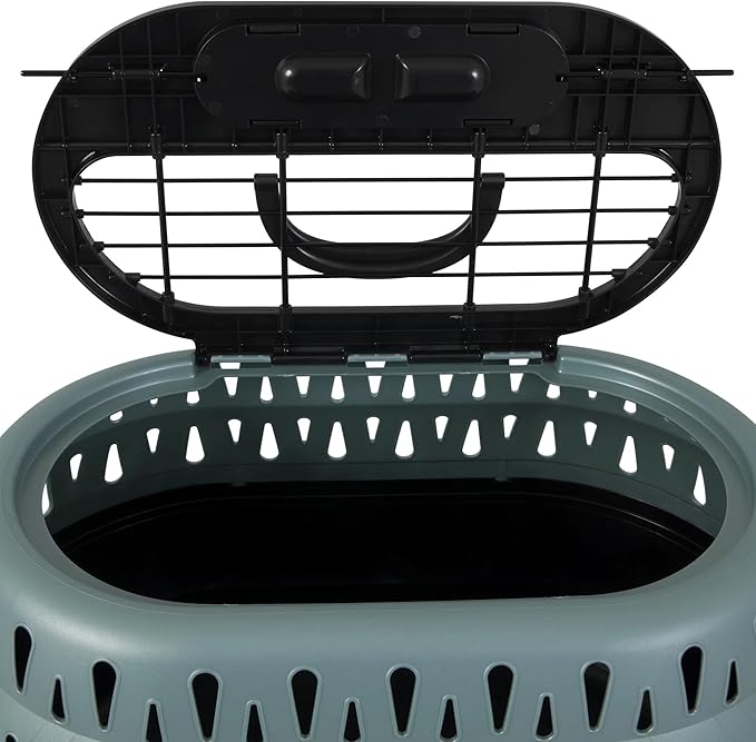 Green Top Load Cat Carrier for 10 lb Pets - Secure Top-Loading Pet Tote for Veterinary Visits, Travel, Hiking, Grooming, and Emergency Evacuation