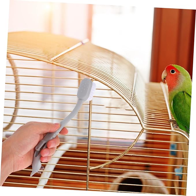 Milisten 3pcs Bird Cage Cleaning Brush with Dual Essential Pet Cage Cleaner Tool for Birds Small Animals Handle Design for Easy Efficient Cleaning Soft Bristles Protect