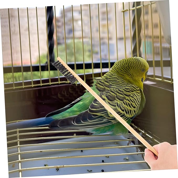 DECHOUS 2Pcs Bird Cage Cleaning Brush Set Includes Droppings Cleaner Brush Cage Brush for Easy Maintenance of Pet Bird Habitats Durable Tools for Small Animal