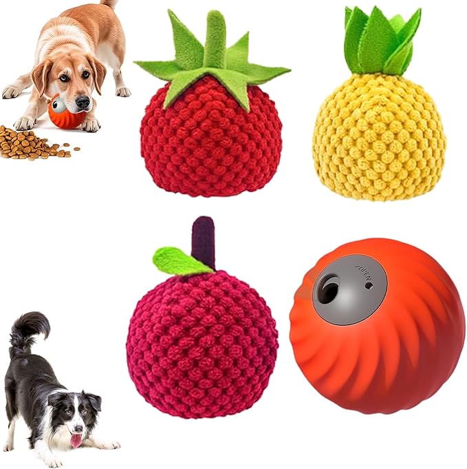Smart Touch Interactive Dog Toy, 2 in 1 Interactive Dog Balls ＆ Pet Feeder, Track Food Leaking Ball, Cats Dogs