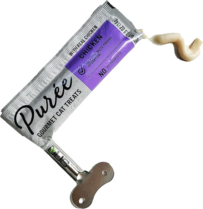 Squeezer & Cat Puree Box. Pure Balance Puree Gourmet Cat Treats Real Chicken Grain Free (20 Tubes)
