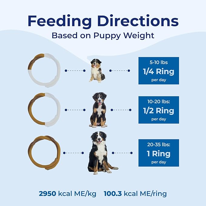 N-Bone Puppy Teething Rings Salmon Flavor Dog Treat, 3 Count Bag, 3.6-oz