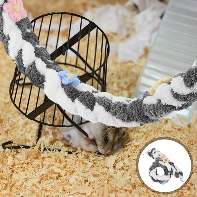 YARNOW Climbing Rope Toy for Squirrel, Sugar Gliders, Rats and Ferrets - Multi-Functional Hanging Perch for Bird Cage, Encourages Activity and Enrichment