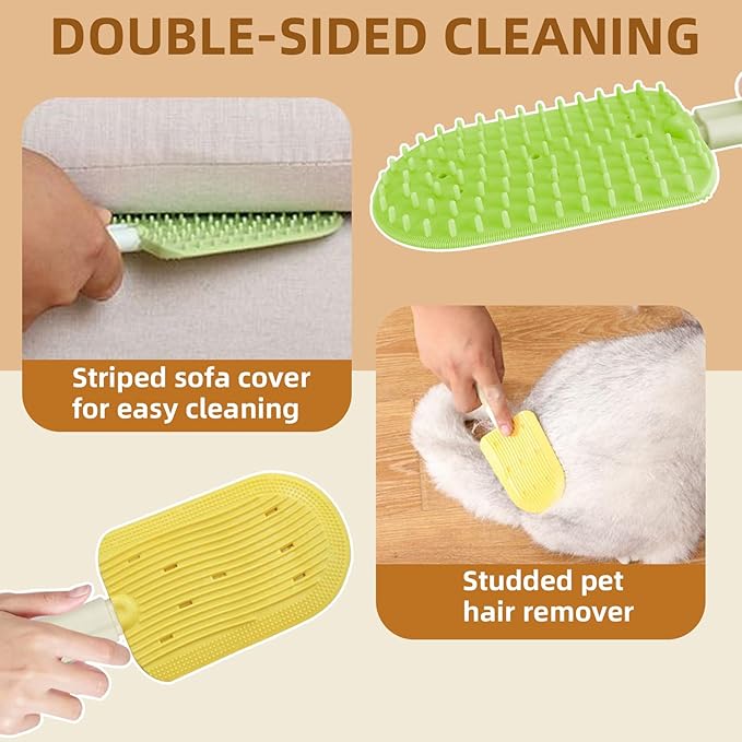 Pet Ice Cream Massage Comb, Cat Double-Sided Grooming Brush, Cat Tongue Brush for Cats Grooming Easily Removes Fur Reducing Hairballs (Blue)