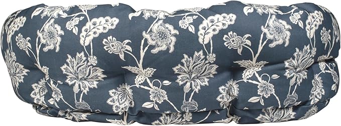 Fringe Studio INDIENNE Coastal Blue 29" W x 24" D x 9" H Medium Round Cuddler 100% Cotton Canvas Exterior, Machine Washable, PetShop Collection (215016)