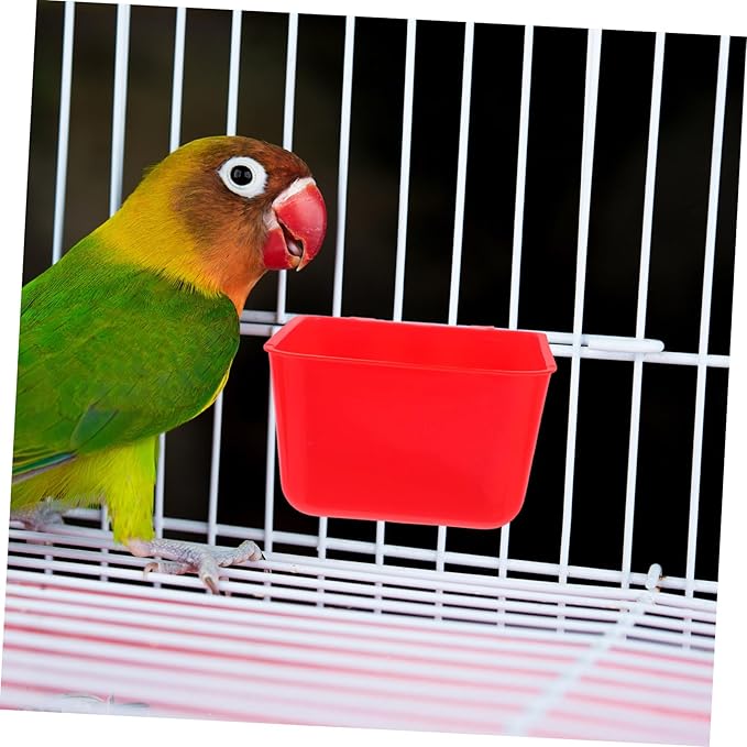 Alasum 4pcs Bird Cage Feeder Bowl Multifunctional for Parrots Poultry Rabbits Animals Easy Hanging Feeding Bowl Ample Capacity