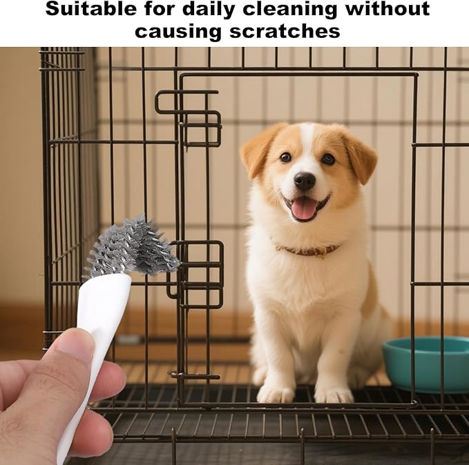 Penitue 4pcs Bird Cage Brush with 1 Scraper, Long Handle Bird Cage Shovel Cleaner for Cleaning Kennels Perches Parrot Parakeet Pet Accessories