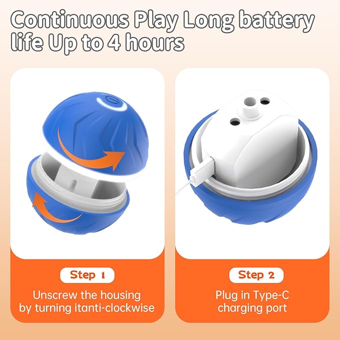 hoehew Vibrating Dog Ball, 2025 New Moving Dog Ball, Upgraded Interactive Dog Ball, Automatic Bouncing Ball Toy for Pet, Shaky Ball Toy for Small Dogs and Cats (b-2pc)