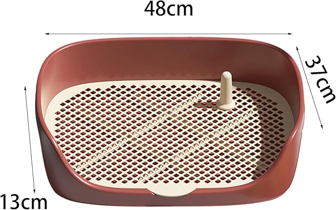 Pet Dog Toilet Puppy Training Potty Tray Portable for Cat Training Pad Holder with Protection Wall Litter Box Trainer Corner, Red L