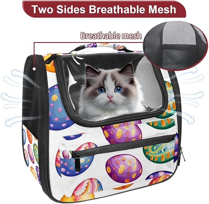Happy Easter Eggs (1) Pet Carrier Airline Approved Pet Carrier Bag Dog Carrier for Small Medium Cats Dogs Puppies Kitten