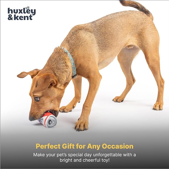 Huxley & Kent Funny Dog Toy w/Squeaker – Power Plush Squeaky Dog Toys for Small Dogs – Durable Small Stuffed Animal for Indoor Play & Fetch - Tiny Tuff Pups Belly Rubbin