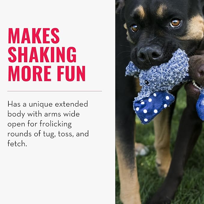 KONG Shakers Luvs Elephant - Long Body for Fetch and Tug - Blue (Large)