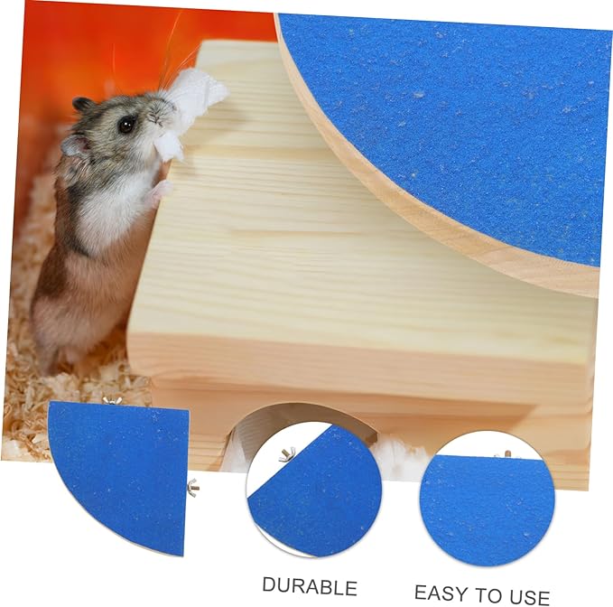Abaodam Fan Shape Frosted Wooden for Small Pets DIY Pet Cage Platform Decoration for Hamsters Squirrels Parrots and More Durable Chew Design Random Colors Random Color