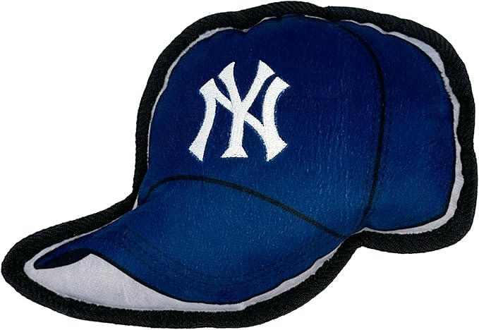 Pets First MLB New York Yankees Baseball Cap Tough Toy for Dogs, Best MLB Dog Toy with Team Logo