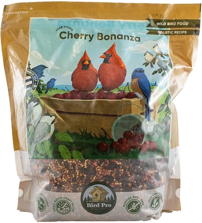 Bird Pro Holistic Bird Seed - Premium Seed for Backyard Feeding (5 Pounds, Cherry Bonanza)