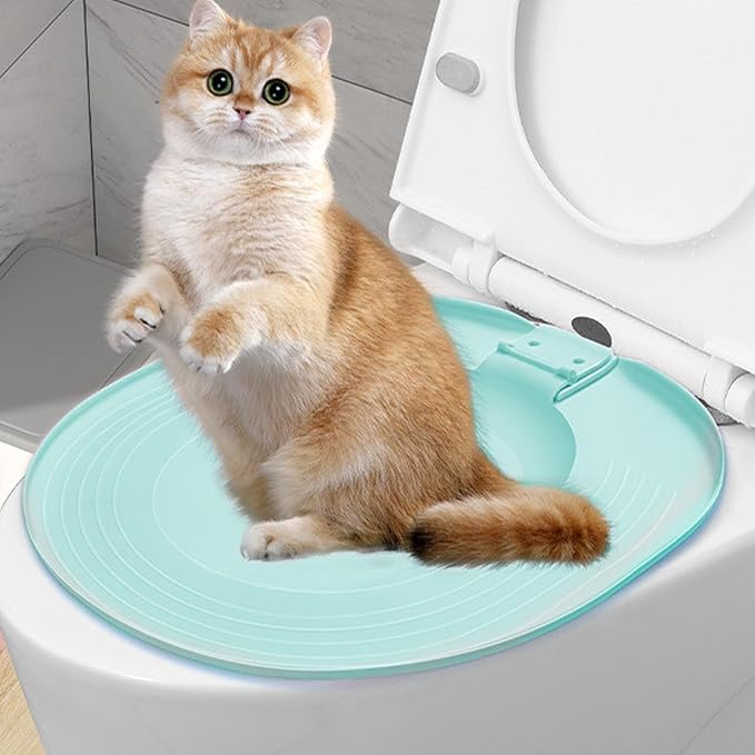 Cat Toilet Seat Trainer Kit Reusable, Cat Toilet Training System with Litter Box, Detachable Design for Easy Cleaning, Pet Potty Training Tool for Cats Kitten
