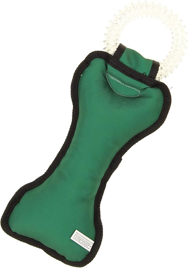 Zubaz NFL Team Logos and Colors Ring Tug Toy with Squeaker for Dogs, New York Jets