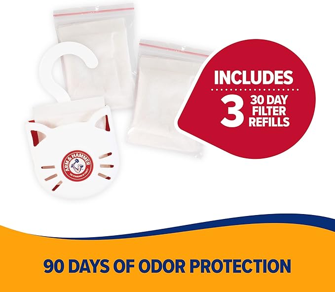 Arm & Hammer Cat Litter Pan Purrifying Pak, Removeable 30 Day Litter Box Deodorizer, 6-Pack