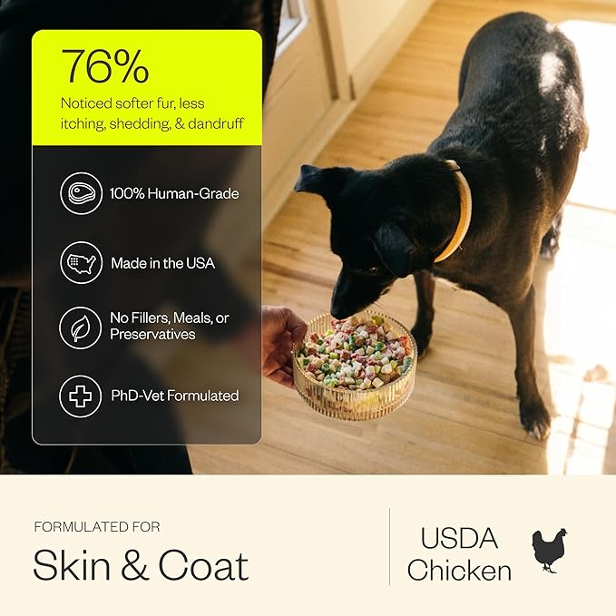 Maev Human-Grade Chicken Dog Food, Skin & Coat Formula, Whole Ingredient, Gluten-Free, High Protein Puppy & Dog Food, 5 lb