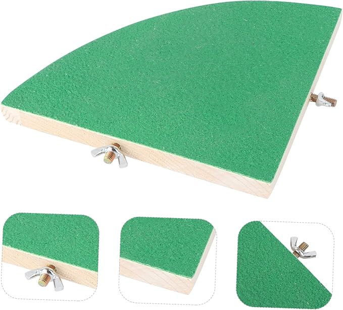 SUPVOX Fan Shape Frosted Wooden for Small Pets Durable Platform for Hamsters Parrots and Squirrels Chew Pet Cage Accessory Random Color