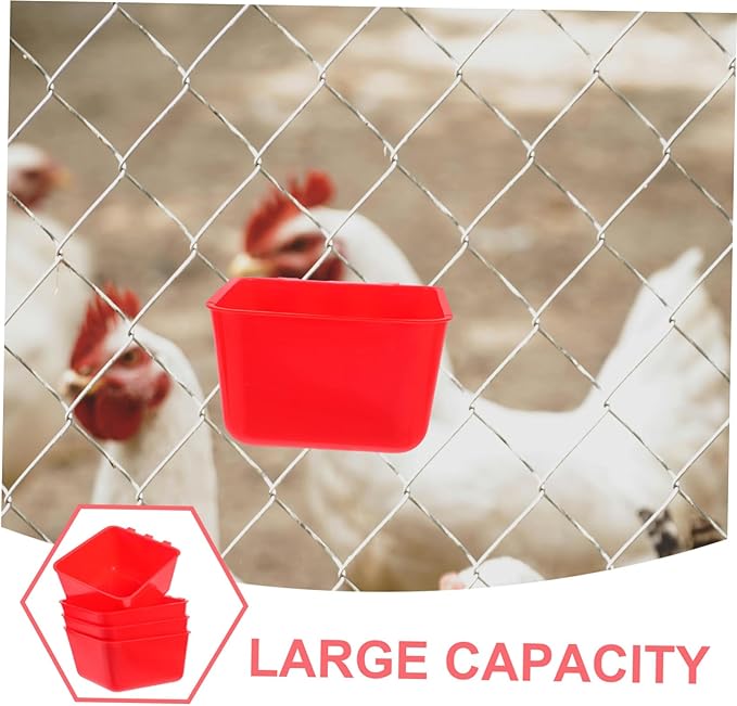 Alasum 4pcs Bird Cage Feeder Bowl Multifunctional for Parrots Poultry Rabbits Animals Easy Hanging Feeding Bowl Ample Capacity