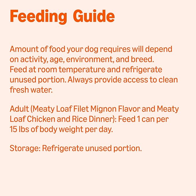 Amazon Basics Wet Dog Food Meaty Loaf Variety Pack, Filet Mignon Flavor and Chicken & Rice Dinner, Made with Real Chicken and Beef, 13.2 oz can, (6 cans of Each Flavor, 12 cans in Total)