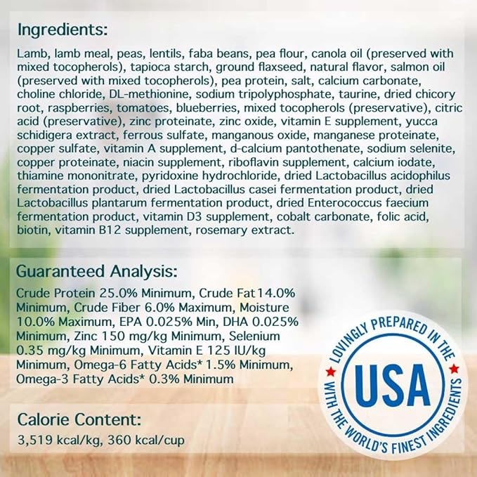 Chicken Soup for the Soul All Natural Premium Grain-Free All Life Stage Dry Dog Food, Real Meat First Ingredient, No By-Products, Added Taurine Supports Heart Health, Lamb & Pea, 25lb