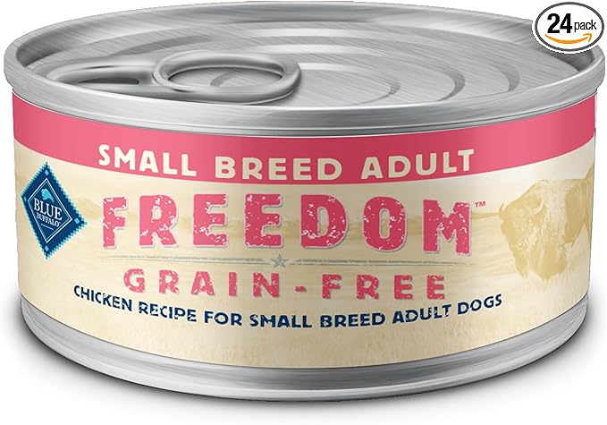 Blue Buffalo Freedom Grain-Free Small Breed Wet Dog Food, Supports High Energy Needs, Made in the USA With Natural Ingredients, Chicken, 5.5-oz Cans ( 24 Count)