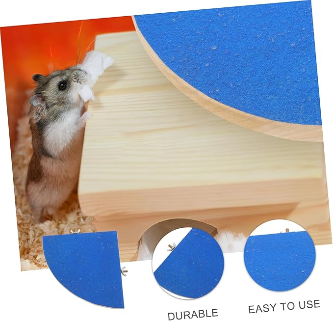 Fan Shape Frosted Wooden Small Pet Platform for Hamsters Gerbils Mice Parrots Chew-Resistant Cage Decoration
