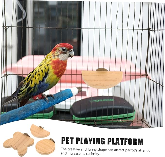 LIOOBO Bird Cage Platform Hamster Jump Board Wooden Hamster Perch Small Pet Cage Plaything